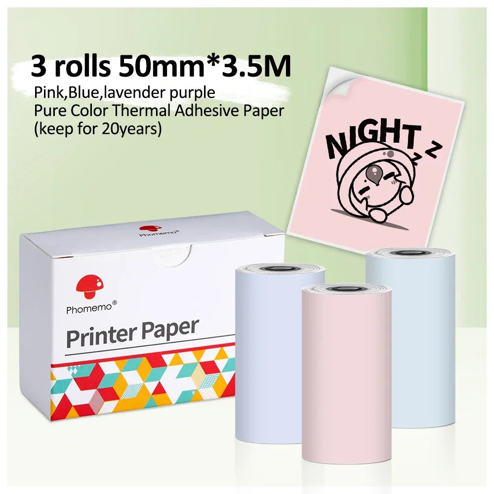 Portable Printer Phomemo M02S Thermal Mini Printer 300dpi Inkless Pocket Printer Compatible 15/25/53mm Sizes Self-Adhesive Paper