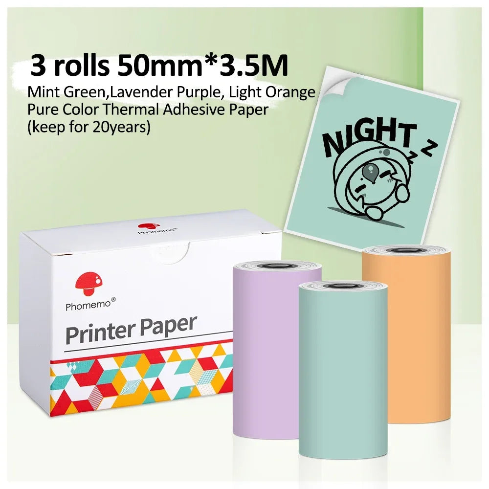 Portable Printer Phomemo M02S Thermal Mini Printer 300dpi Inkless Pocket Printer Compatible 15/25/53mm Sizes Self-Adhesive Paper