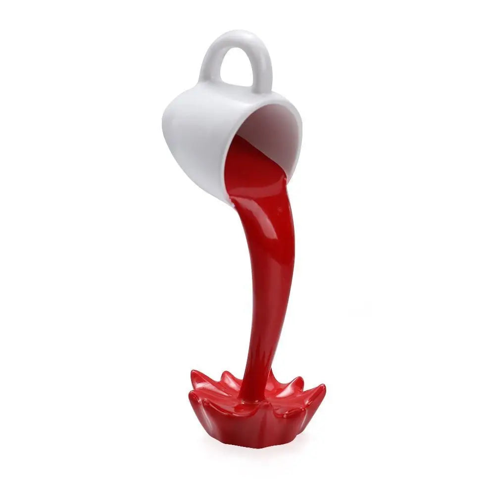 Coffee Cup Design Floating Coffee Cup Sculpture 3D Cup Home Decor Pouring Liquid Coffee Mug Gift For Coffee Lover Kitchen Decor