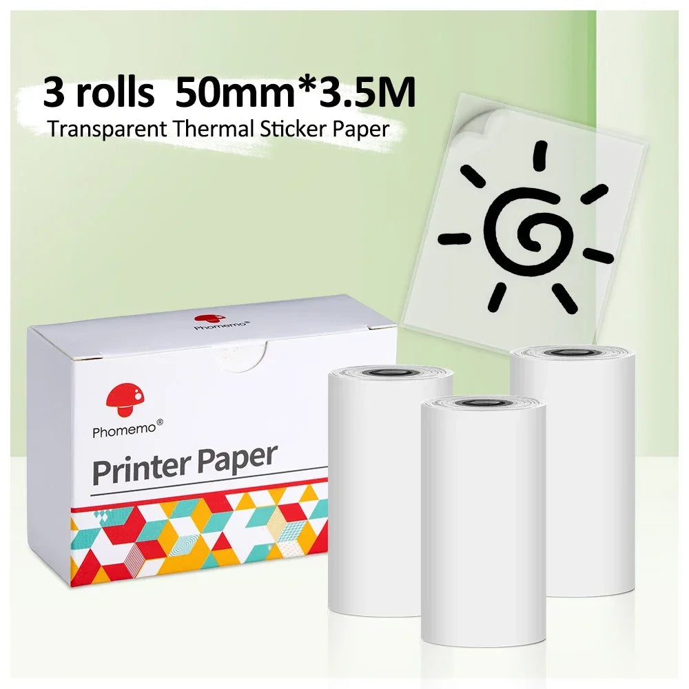 Portable Printer Phomemo M02S Thermal Mini Printer 300dpi Inkless Pocket Printer Compatible 15/25/53mm Sizes Self-Adhesive Paper