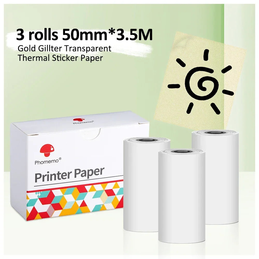 Portable Printer Phomemo M02S Thermal Mini Printer 300dpi Inkless Pocket Printer Compatible 15/25/53mm Sizes Self-Adhesive Paper