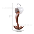 1Pcs High-end 3D Floating Spilling Coffee Cup Resin Craft Decorative Coffee Cup Ornaments Suspended Cup Sculpture Desktop